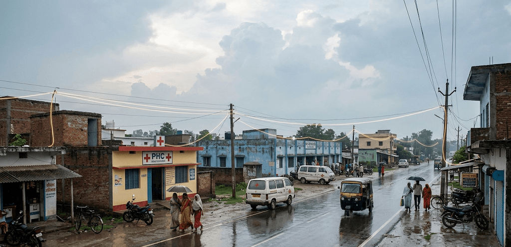 Healthcare network operating across Bihar during monsoon conditions